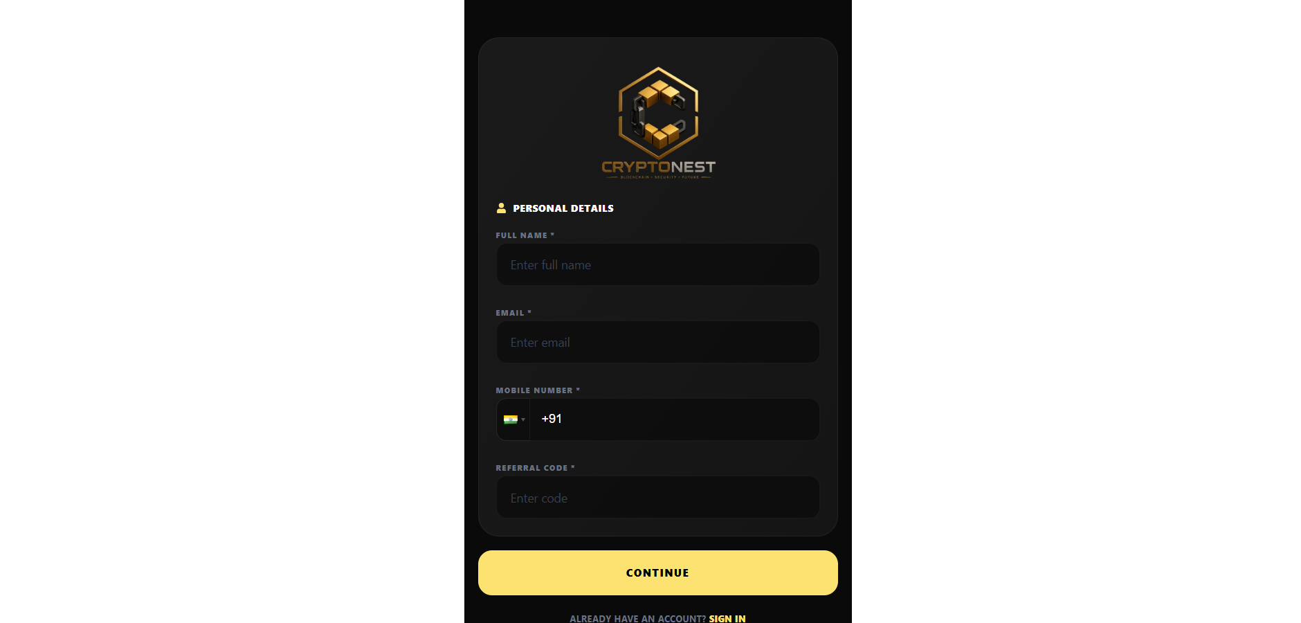 CryptoNest Website
