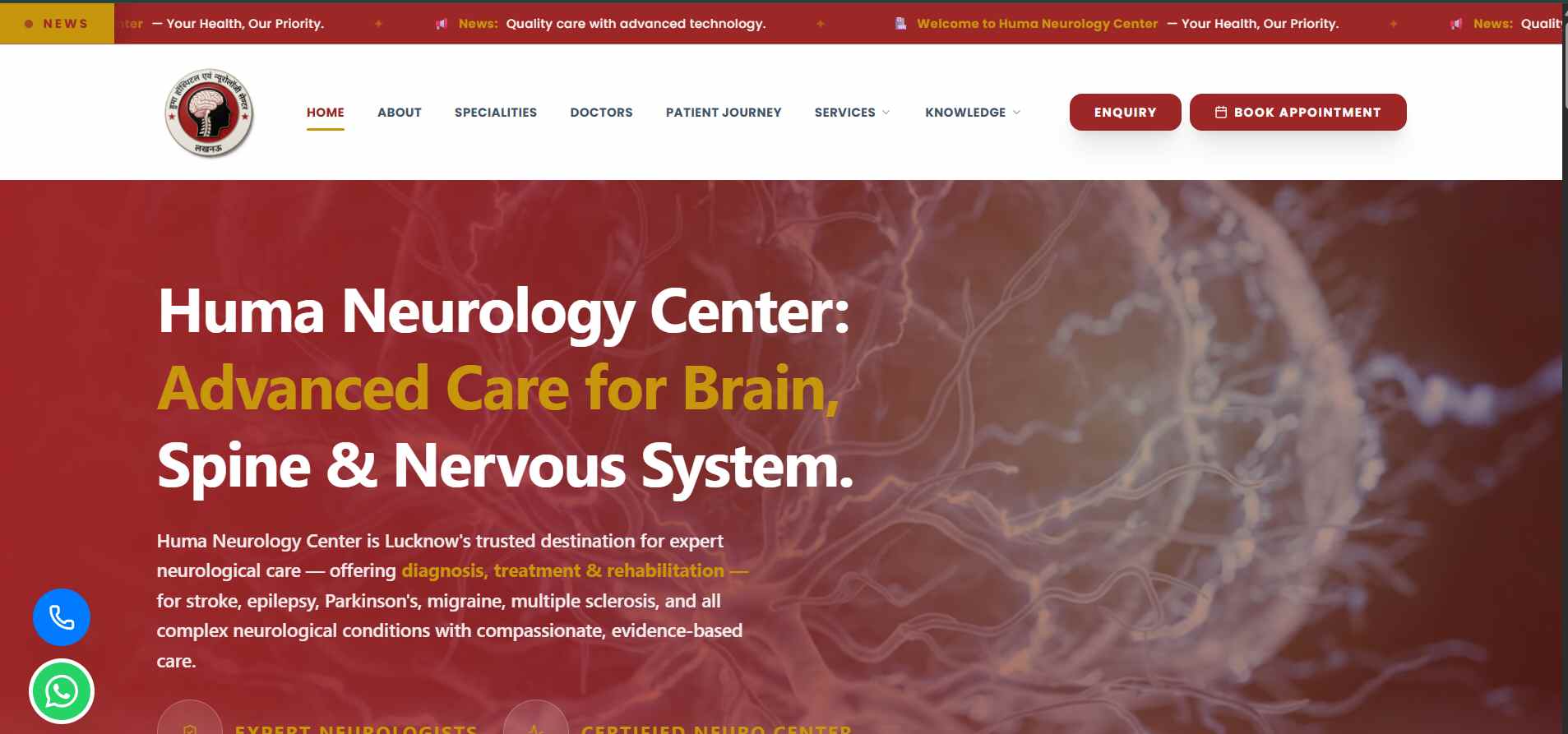 Huma Neuroly Center Website